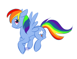 Size: 642x493 | Tagged: safe, artist:cosmic-rust, rainbow dash, pegasus, pony, g4, simple background, solo, white background
