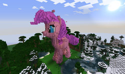 Size: 945x560 | Tagged: safe, artist:eddiew, pinkie pie, g4, 3d, minecraft