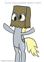 Size: 620x877 | Tagged: safe, artist:thesapient321, derpy hooves, pony, g4, bipedal, paper bag
