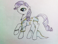 Size: 2592x1944 | Tagged: safe, artist:alleynurr, rarity, pony, g4, clothes, female, solo, traditional art