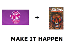 Size: 1337x796 | Tagged: safe, g4, all caps, exploitable meme, make it happen, meme, meta, my little pony logo, the ultimate warrior