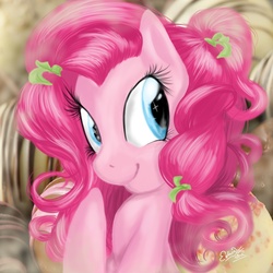 Size: 1600x1600 | Tagged: safe, artist:my-magic-dream, pinkie pie, earth pony, pony, g4, alternate hairstyle, female, happy, mare, smiling, solo
