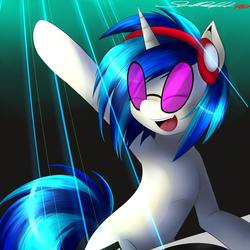 Size: 1600x1600 | Tagged: safe, artist:spittfireart, dj pon-3, vinyl scratch, pony, g4, female, mare, open mouth, solo