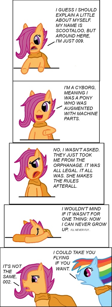 #87823 - safe, scootaloo, pony, comic, cyborg 009, female, mare, tumblr ...