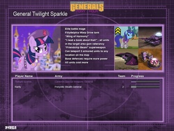 Size: 1024x768 | Tagged: safe, twilight sparkle, g4, command and conquer, command and conquer: generals, crossover, general, loading screen