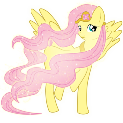 Size: 1000x1000 | Tagged: safe, artist:jucika009, fluttershy, pegasus, pony, g4, female, mare, princess, raised hoof, solo