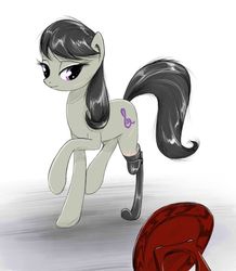 Size: 846x968 | Tagged: safe, artist:madhotaru, octavia melody, earth pony, pony, g4, amputee, female, mare, prosthetic leg, prosthetic limb, prosthetics, simple background, solo, white background