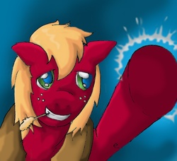 Size: 840x765 | Tagged: safe, artist:mortalshinobi, big macintosh, earth pony, pony, g4, duo, hoofbump, male, stallion