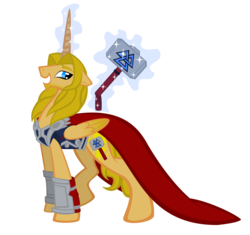 Size: 2733x2574 | Tagged: safe, artist:auveiss, alicorn, pony, crossover, folklore, high res, mythology, ponified, simple background, thor, transparent background