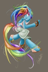 Size: 2444x3624 | Tagged: safe, artist:my-magic-dream, rainbow dash, anthro, g4, female, high res, smiling, solo