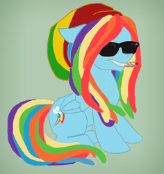 Size: 650x688 | Tagged: safe, rainbow dash, g4, dreadlocks, drugs, rasta, sunglasses