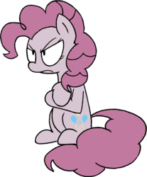 Size: 1076x1297 | Tagged: safe, artist:strangiesleepy, pinkie pie, earth pony, pony, g4, angry, discorded, female, mare, simple background, solo, transparent background