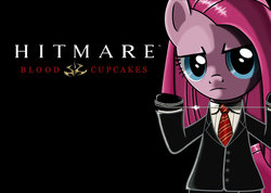 Size: 1280x910 | Tagged: safe, artist:anevilzebra, pinkie pie, g4, hitman, parody, pinkamena diane pie