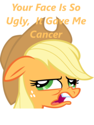 Size: 500x667 | Tagged: safe, applejack, g4, adventure in the comments, caption, image macro