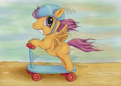 Size: 1694x1200 | Tagged: safe, artist:ratwhiskers, scootaloo, g4, scooter