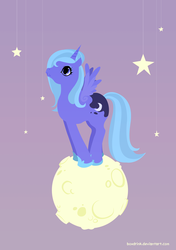 Size: 656x930 | Tagged: safe, artist:tinrobo, princess luna, pony, g4, female, moon, solo, tangible heavenly object