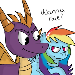 Size: 500x500 | Tagged: safe, artist:brookecandraw, rainbow dash, g4, crossover, spyro the dragon, spyro the dragon (series)