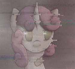 Size: 979x900 | Tagged: safe, artist:lonelycross, sweetie belle, pony, g4, bandaid, female, solo