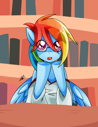 Size: 2549x3289 | Tagged: safe, artist:manhunterj, rainbow dash, g4, duo, glasses, high res, rainbow dork