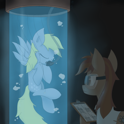 Size: 800x800 | Tagged: safe, artist:muffinsforever, derpy hooves, oc, pegasus, pony, g4, female, mare, science