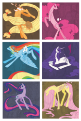 Size: 594x888 | Tagged: safe, artist:fishcapades, applejack, fluttershy, pinkie pie, rainbow dash, rarity, twilight sparkle, g4, mane six