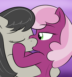 Size: 750x800 | Tagged: safe, artist:lamia, cheerilee, octavia melody, earth pony, pony, g4, duo, female, kiss on the lips, kissing, lesbian, mare, shipping, tavilee