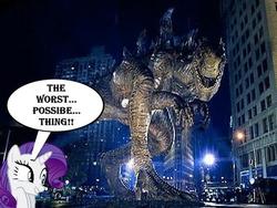 Size: 550x413 | Tagged: safe, rarity, g4, godzilla (1998), godzilla (tristar), meme, the worst possible thing