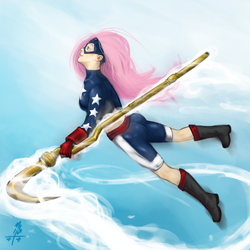 Size: 2000x2000 | Tagged: safe, artist:scorpiordinance, fluttershy, human, g4, dc comics, high res, humanized, stargirl