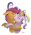 Size: 700x771 | Tagged: safe, artist:ninthsphere, diamond tiara, scootaloo, earth pony, pegasus, pony, g4, blushing, duo, female, filly, foal, kiss on the lips, kissing, lesbian, ship:scootiara, shipping