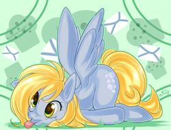 Size: 790x600 | Tagged: safe, artist:shineymagic, derpy hooves, pegasus, pony, g4, cute, female, mare, solo, tongue out