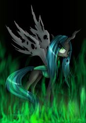 Size: 1311x1864 | Tagged: safe, artist:kairaanix, queen chrysalis, changeling, changeling queen, g4, duo, female