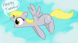 Size: 1800x1000 | Tagged: safe, artist:professor-ponyarity, derpy hooves, pegasus, pony, g4, female, mare, solo, tuesday