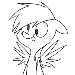 Size: 500x500 | Tagged: safe, artist:shiro, derpy hooves, pegasus, pony, g4, female, mare, monochrome, solo