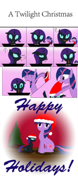 Size: 1000x2250 | Tagged: safe, artist:ciscoql, twilight sparkle, oc, oc:nyx, alicorn, pony, fanfic:past sins, g4, christmas, comic, filly, mother and daughter