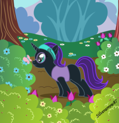 Size: 5117x5317 | Tagged: safe, artist:silverarrow87, oc, oc only, oc:nyx, alicorn, butterfly, pony, fanfic:past sins, absurd resolution, alicorn oc, cute, day, filly, horn, wings