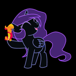 Size: 900x898 | Tagged: safe, peewee, oc, oc:nyx, alicorn, pony, fanfic:past sins, g4, cute, filly