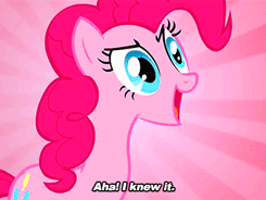 Size: 245x184 | Tagged: safe, edit, edited screencap, screencap, pinkie pie, earth pony, pony, g4, party of one, animated, caption, female, solo