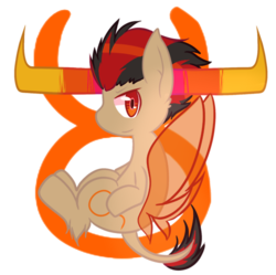 Size: 500x498 | Tagged: safe, pony, bull horns, butterfly wings, homestuck, horns, male, ponified, simple background, solo, species swap, stallion, the summoner, transparent background, wings