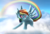 Size: 750x516 | Tagged: safe, artist:loungejase, artist:zelc-face, rainbow dash, pony, g4, cloud, cloudy, female, solo