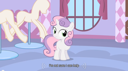 Size: 640x355 | Tagged: safe, screencap, sweetie belle, pony, unicorn, g4, stare master, female, filly, foal, youtube caption