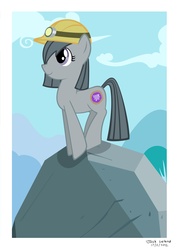 Size: 3000x4200 | Tagged: safe, artist:phantombadger, marble pie, tom, earth pony, pony, g4, female, mare, rock
