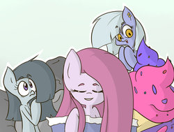 Size: 900x680 | Tagged: safe, artist:xfelipejx, limestone pie, marble pie, pinkie pie, g4, pie sisters, pinkamena diane pie