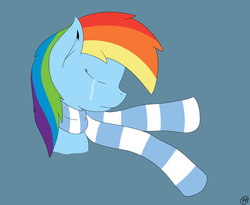 Size: 2057x1683 | Tagged: safe, artist:m4ng0s, rainbow dash, g4, clothes, crying, scarf