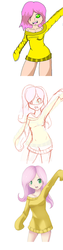 Size: 188x750 | Tagged: safe, fluttershy, human, g4, clothes, humanized, redraw, sweatershy