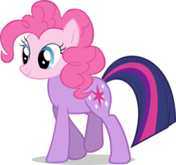 Size: 900x842 | Tagged: safe, artist:wandertones, pinkie pie, twilight sparkle, pony, g4, body swap, female, head swap, simple background, solo, transparent background