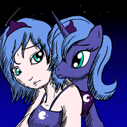 Size: 500x500 | Tagged: safe, artist:snus-kun, princess luna, human, pony, g4, human ponidox, humanized, s1 luna