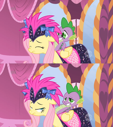 Size: 849x955 | Tagged: safe, edit, edited screencap, screencap, fluttershy, spike, g4