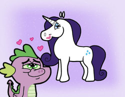 Size: 1016x787 | Tagged: safe, artist:cookie-lovey, rarity, spike, g4, female, interspecies, male, ship:sparity, shipping, straight, style emulation