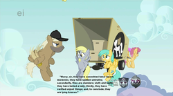 Size: 1278x712 | Tagged: safe, derpy hooves, dizzy twister, merry may, orange swirl, sunshower raindrops, pegasus, pony, g4, caption, ei, female, hub logo, mare, much ado about nothing, transformers, william shakespeare