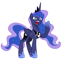 Size: 8000x8000 | Tagged: safe, artist:kp-shadowsquirrel, artist:mamandil, princess luna, alicorn, pony, g4, absurd resolution, female, mare, open mouth, raised hoof, simple background, solo